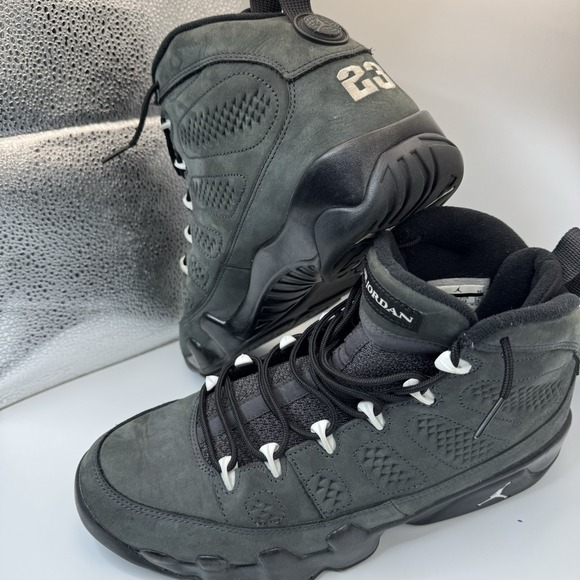 Nike Air Jordan 9 Retro Anthracite White Black 302370-013 Used Men's Sz 10 USED